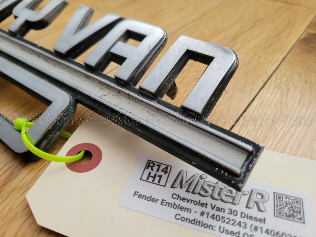 Chevrolet Van 30 - Fender Emblem - Chevy G10 G20 G30 - Used OE #14052243 (#14060365)