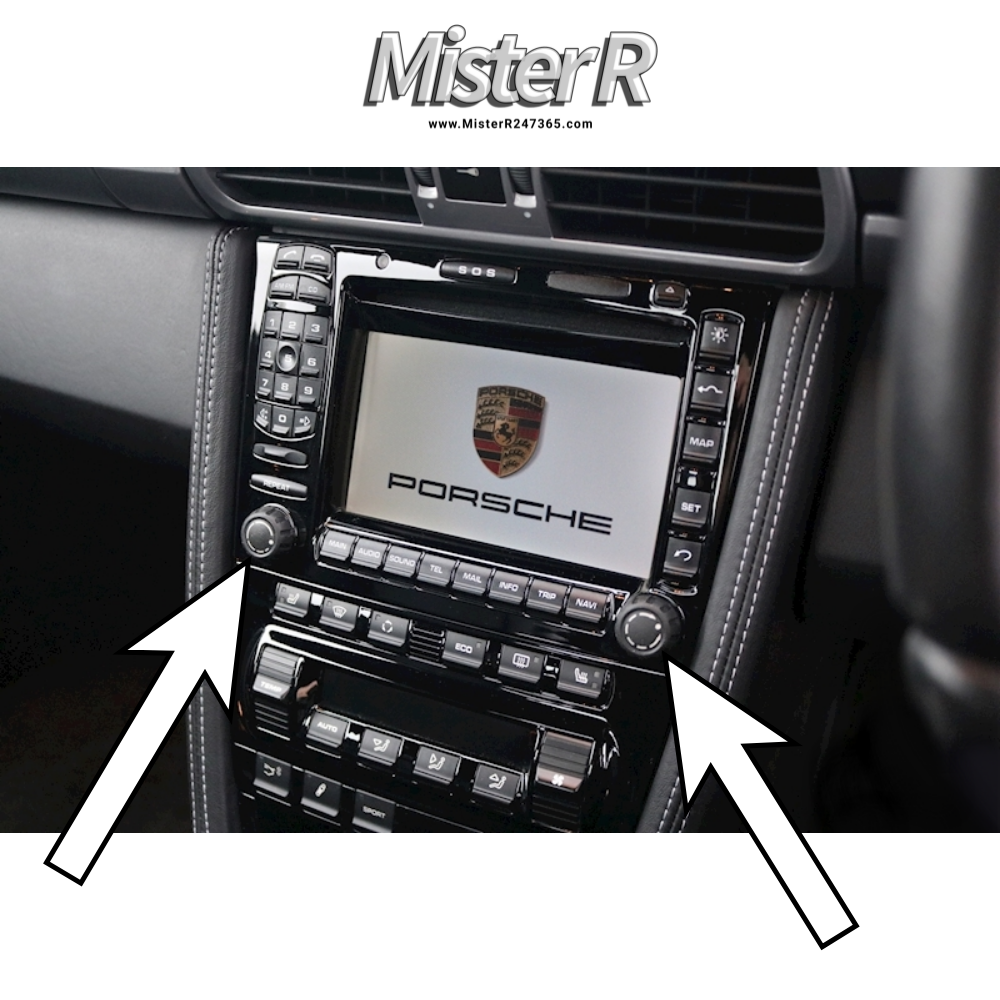 Porsche 987/997 - PCM Radio Volume Navigation Knob Set - OER #99764220100A + #99764220200A05