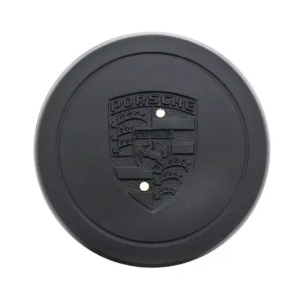 Porsche - Black Crest Center Cap - 911 912 930 944 - OEM #91136103228