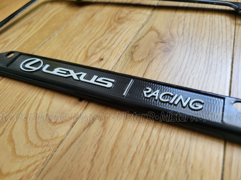 LEXUS Racing - Black Stainless Steel License Plate Frame - Genuine OE