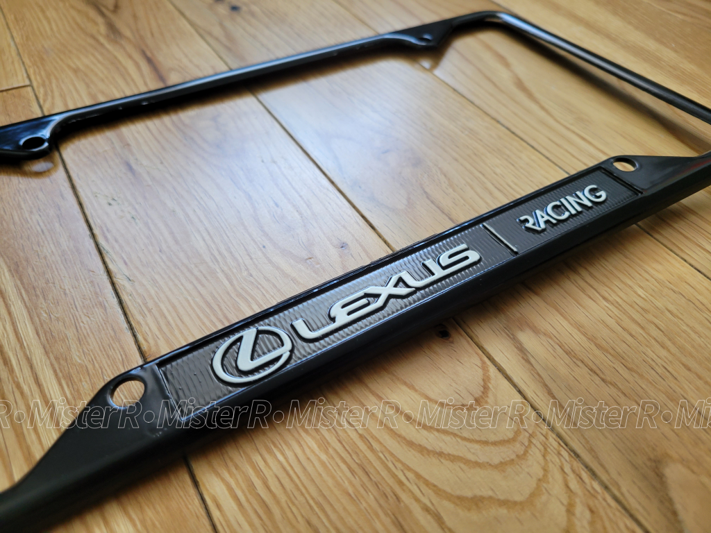 LEXUS Racing - Black Stainless Steel License Plate Frame - Genuine OE