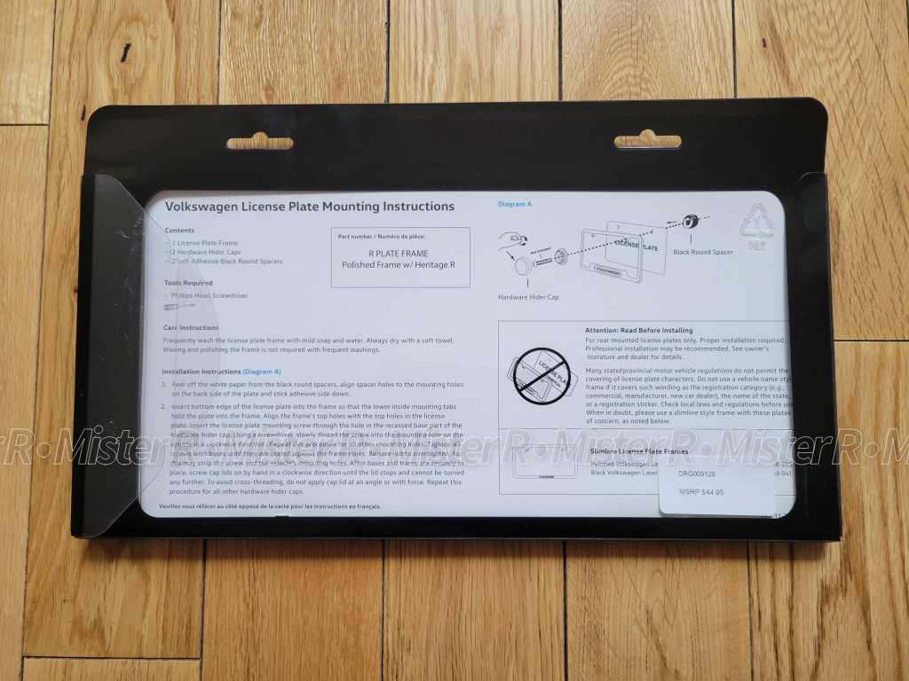 Volkswagen - Heritage R License Plate Frame -Polished Stainless Steel - VW OE - DRG9129