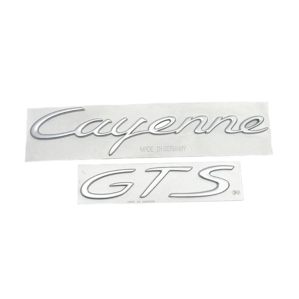 Porsche 955 Cayenne GTS Emblem Set - Satin Aluminum - 9PA - #955559040004W9