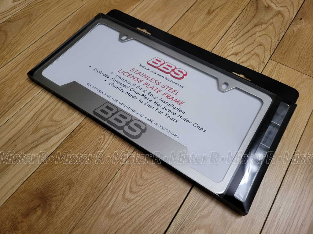 BBS Brushed Stainless Steel License Plate Frame - BBS Wheels USA