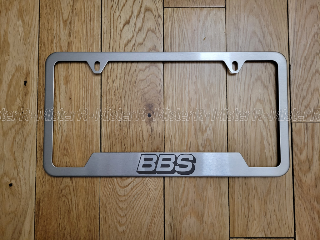 BBS Brushed Stainless Steel License Plate Frame - BBS Wheels USA