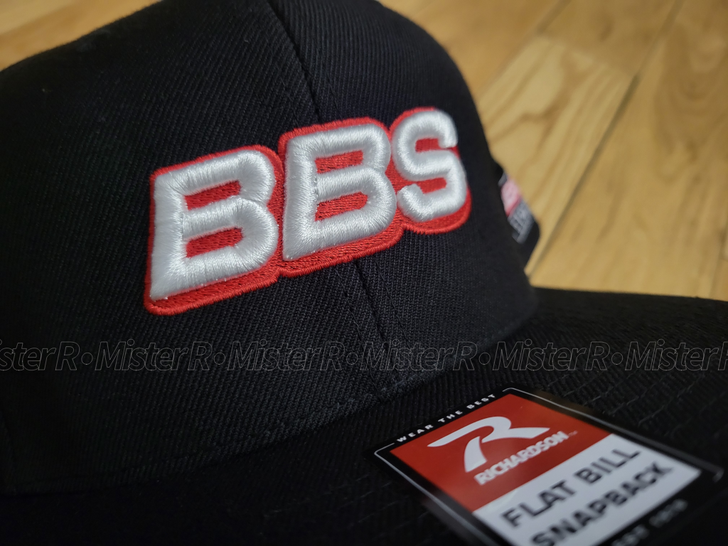 BBS Wheels USA - Black Adjustable Snapback Hat - Flat Bill Baseball Cap - BBS Motorsports