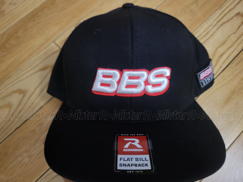 BBS Wheels USA - Black Adjustable Snapback Hat - Flat Bill Baseball Cap - BBS Motorsports