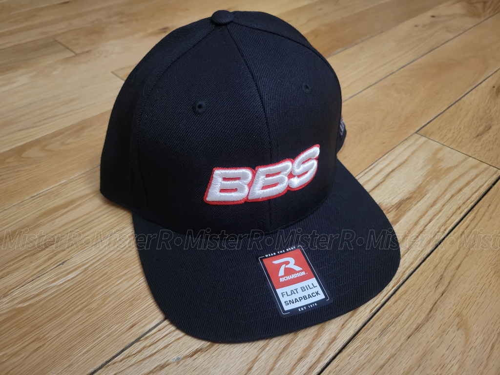 BBS Wheels USA - Black Adjustable Snapback Hat - Flat Bill Baseball Cap - BBS Motorsports