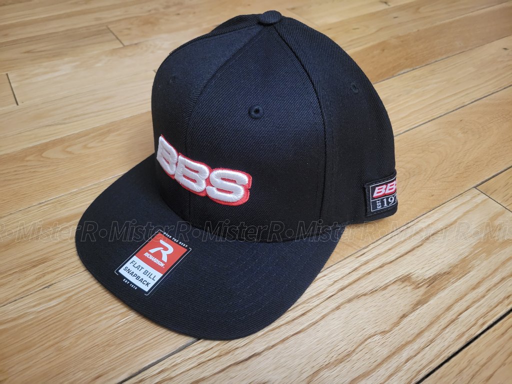 BBS Wheels USA - Black Adjustable Snapback Hat - Flat Bill Baseball Cap - BBS Motorsports
