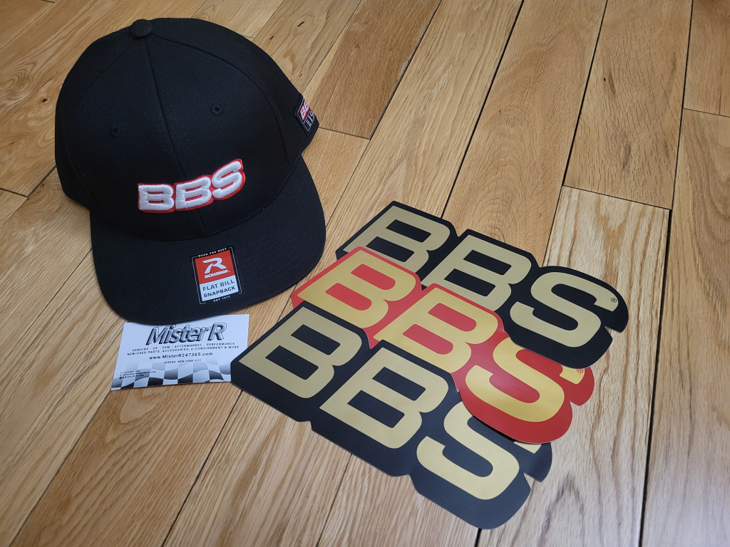 BBS Wheels USA - Black Adjustable Snapback Hat - Flat Bill Baseball Cap - BBS Motorsports