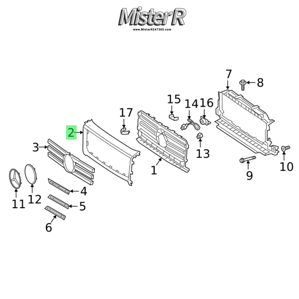 Mercedes-Benz - G550 Front Grille Surround - W463 Geländewagen OE #A4638880800