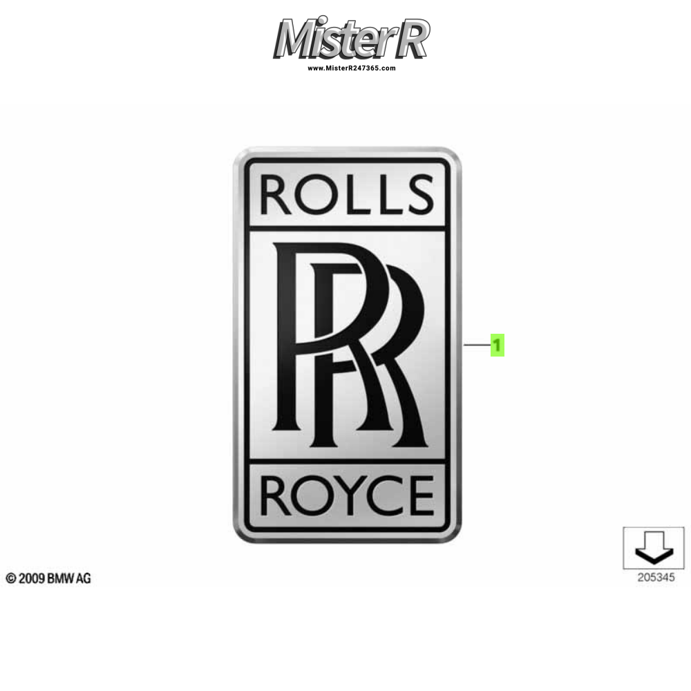 Rolls-Royce - Silver Emblem/Badge - RR4 Ghost Series 1 - New OE Chrome - #51147222598