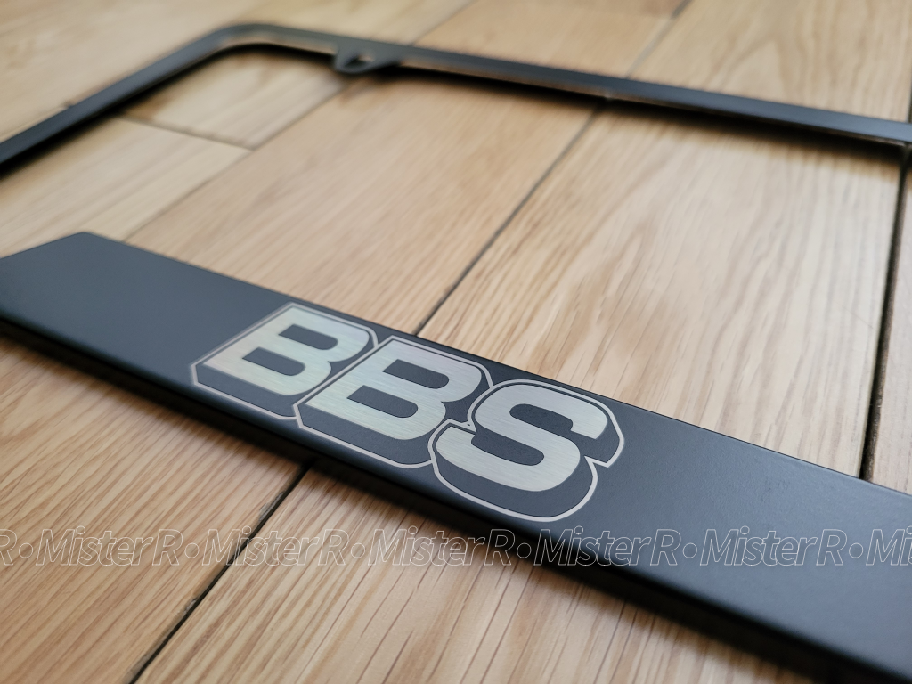 BBS Black Stainless Steel License Plate Frame - BBS Wheels USA