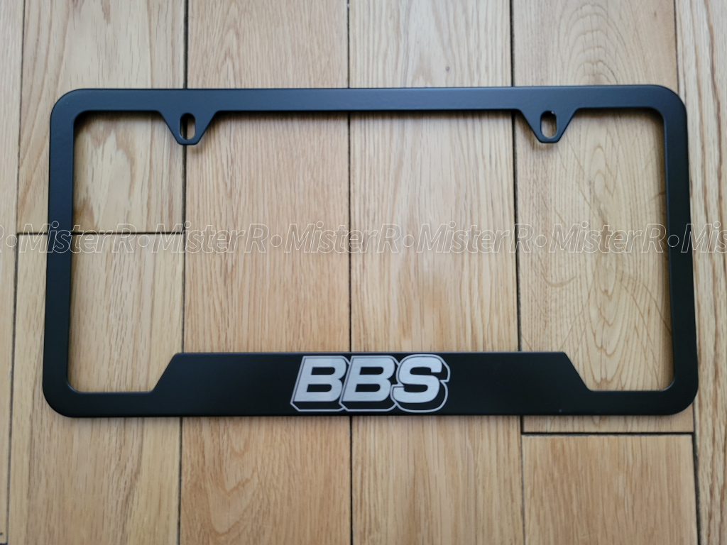 BBS Black Stainless Steel License Plate Frame - BBS Wheels USA