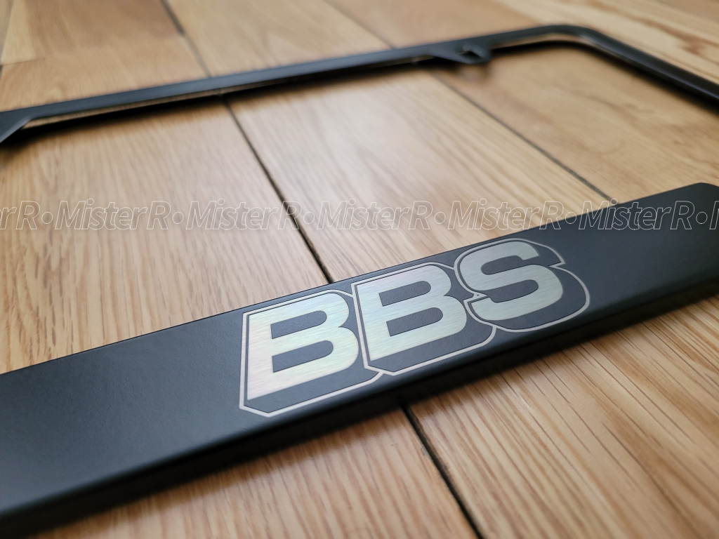 BBS Black Stainless Steel License Plate Frame - BBS Wheels USA