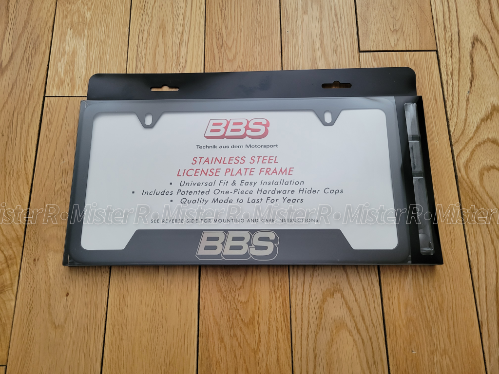 BBS Black Stainless Steel License Plate Frame - BBS Wheels USA
