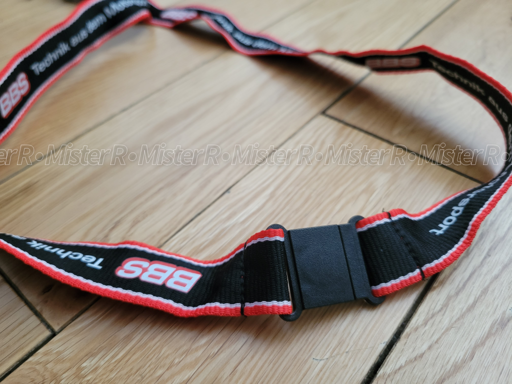 BBS Motorsport Logo Lanyard Keychain - Black-Red/White - Genuine BBS Wheels USA