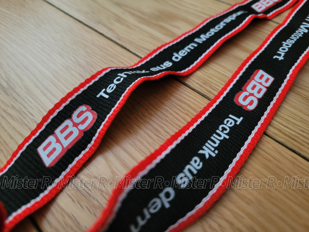 BBS Motorsport Logo Lanyard Keychain - Black-Red/White - Genuine BBS Wheels USA