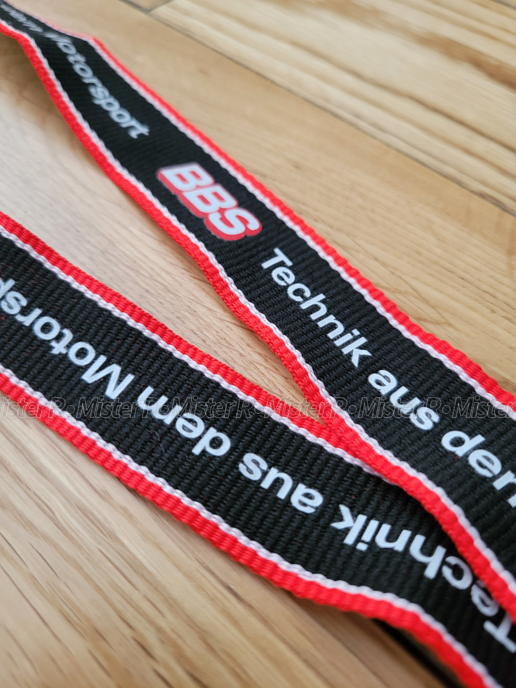 BBS Motorsport Logo Lanyard Keychain - Black-Red/White - Genuine BBS Wheels USA