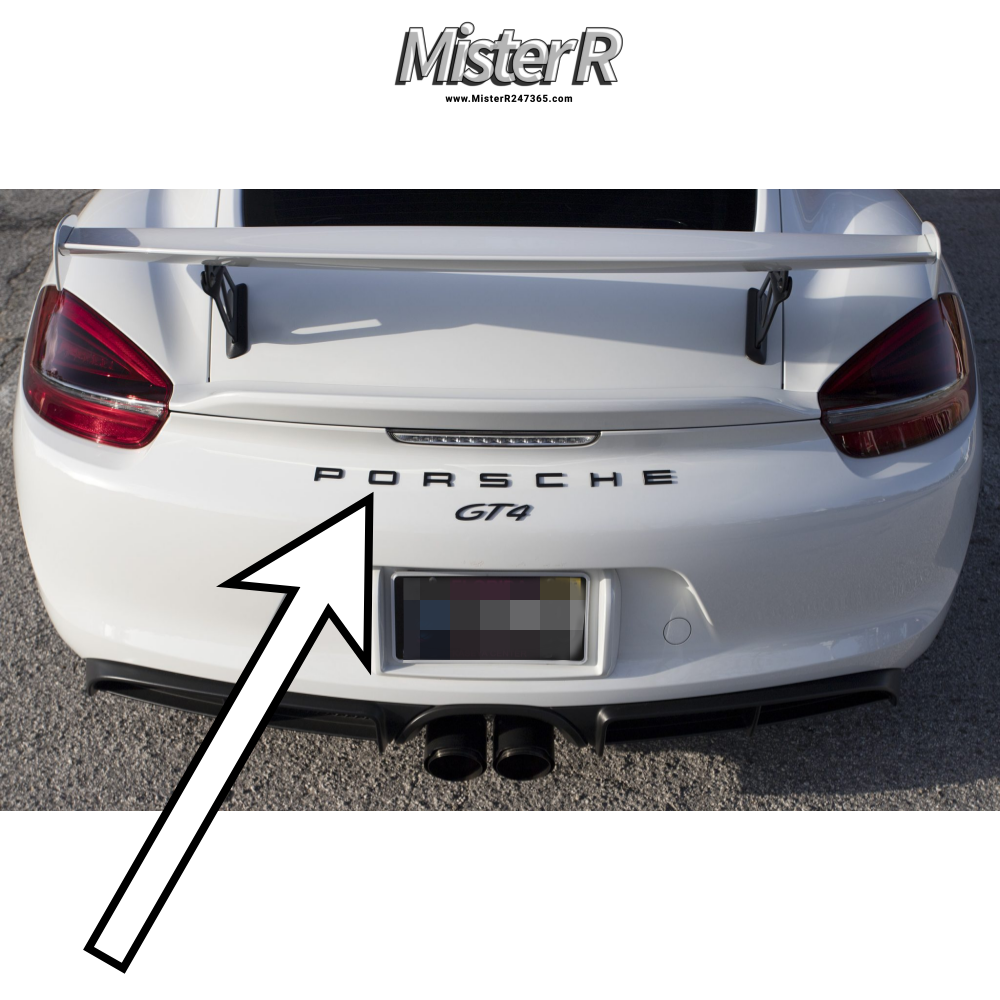 Porsche Text Emblem - Matte Black - 911 991 718 GTS Turbo GT3 GT4 - #99155923590