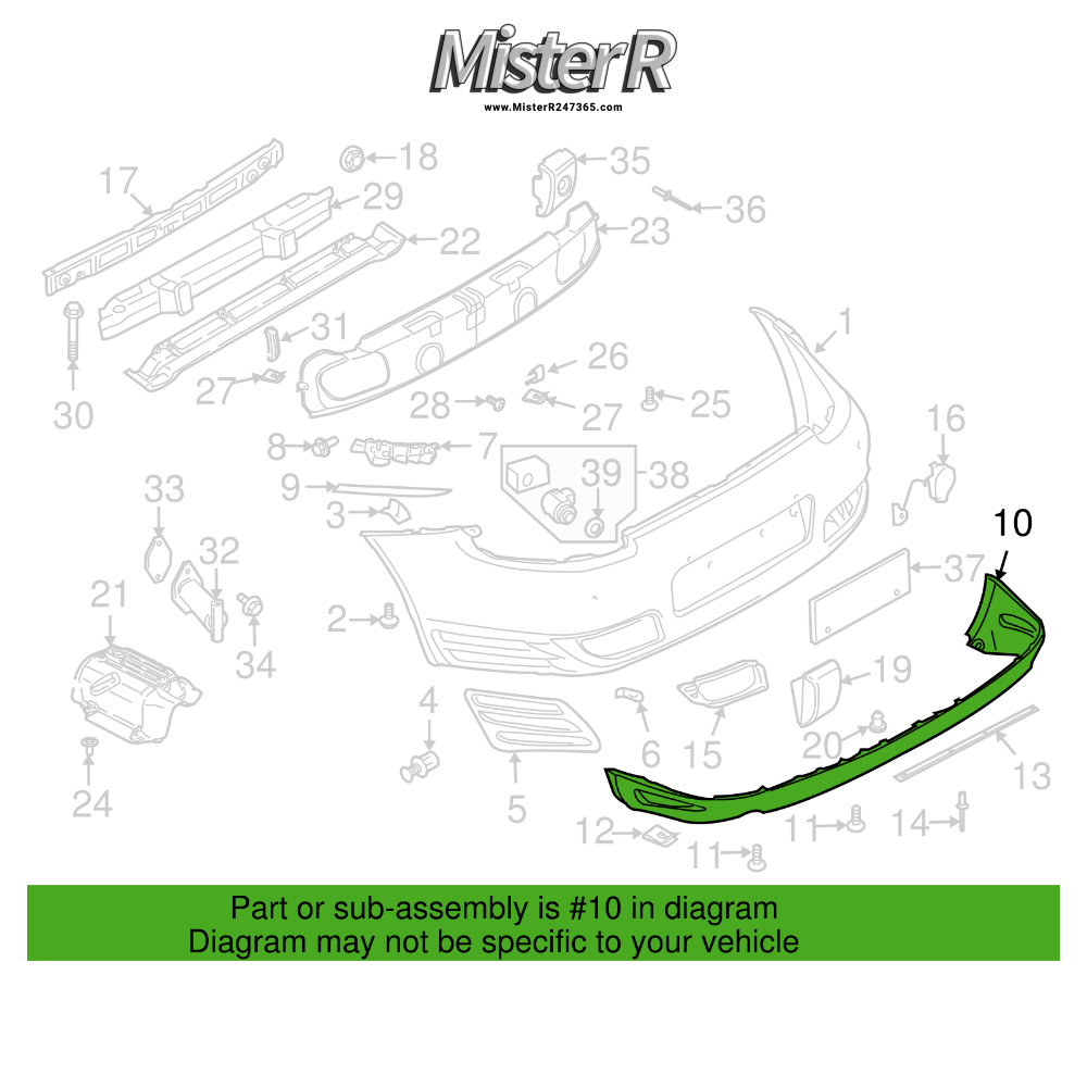 Porsche 997 Turbo S - Rear Bumper Lip Spoiler - Mezger 911 OE - #9975055110701C