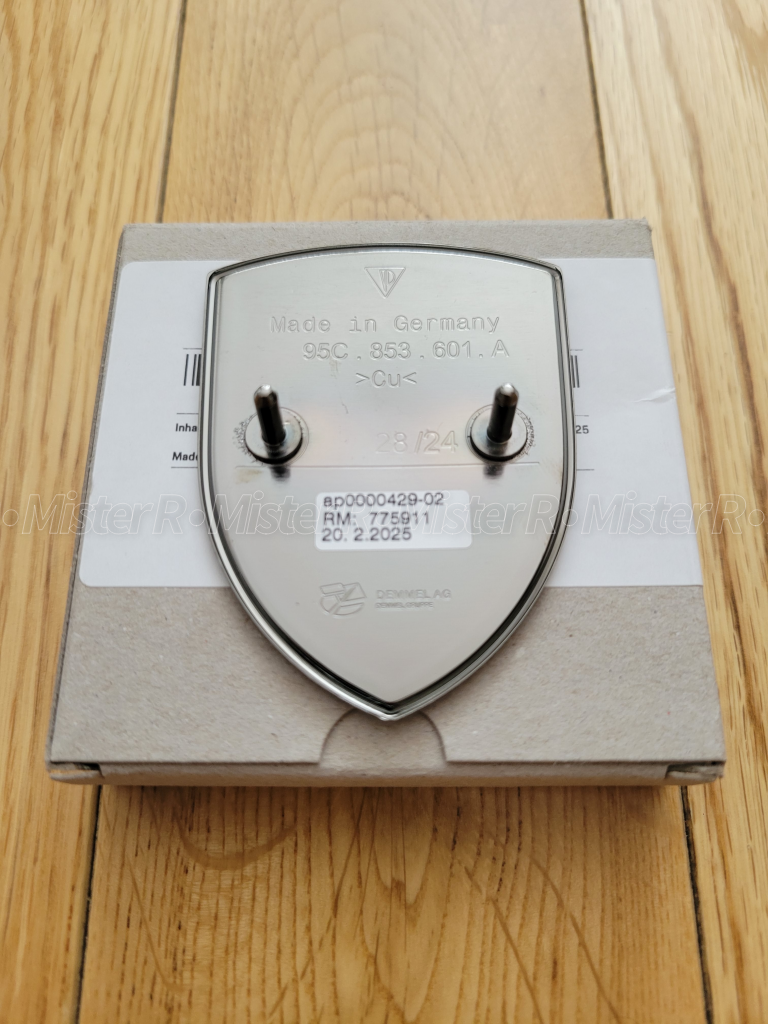 Porsche - Turbonite Hood Crest Emblem - Silver/Black - Genuine OE - #95C853601A