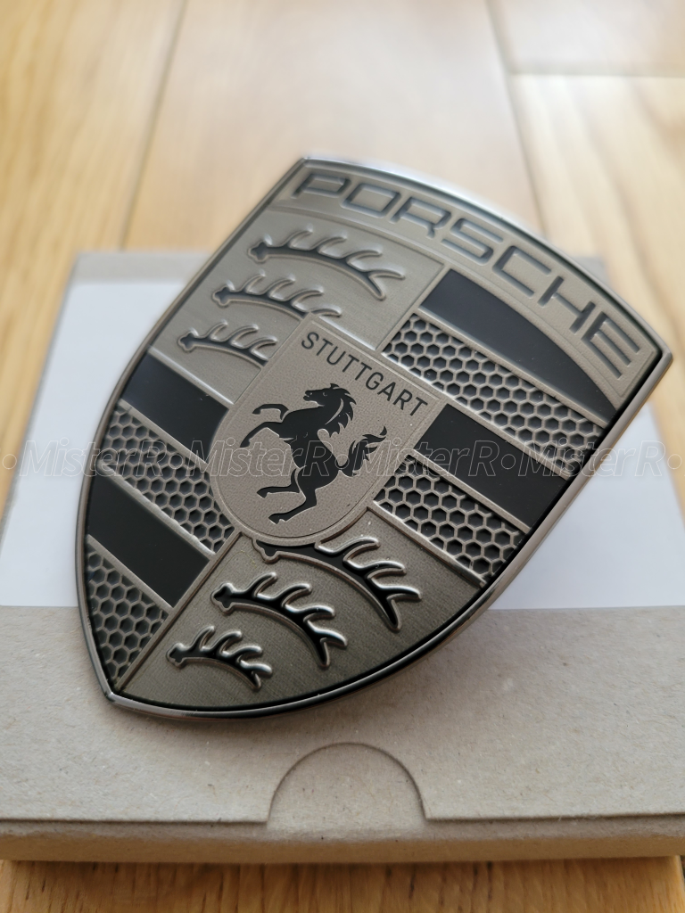 Porsche - Turbonite Hood Crest Emblem - Silver/Black - Genuine OE - #95C853601A