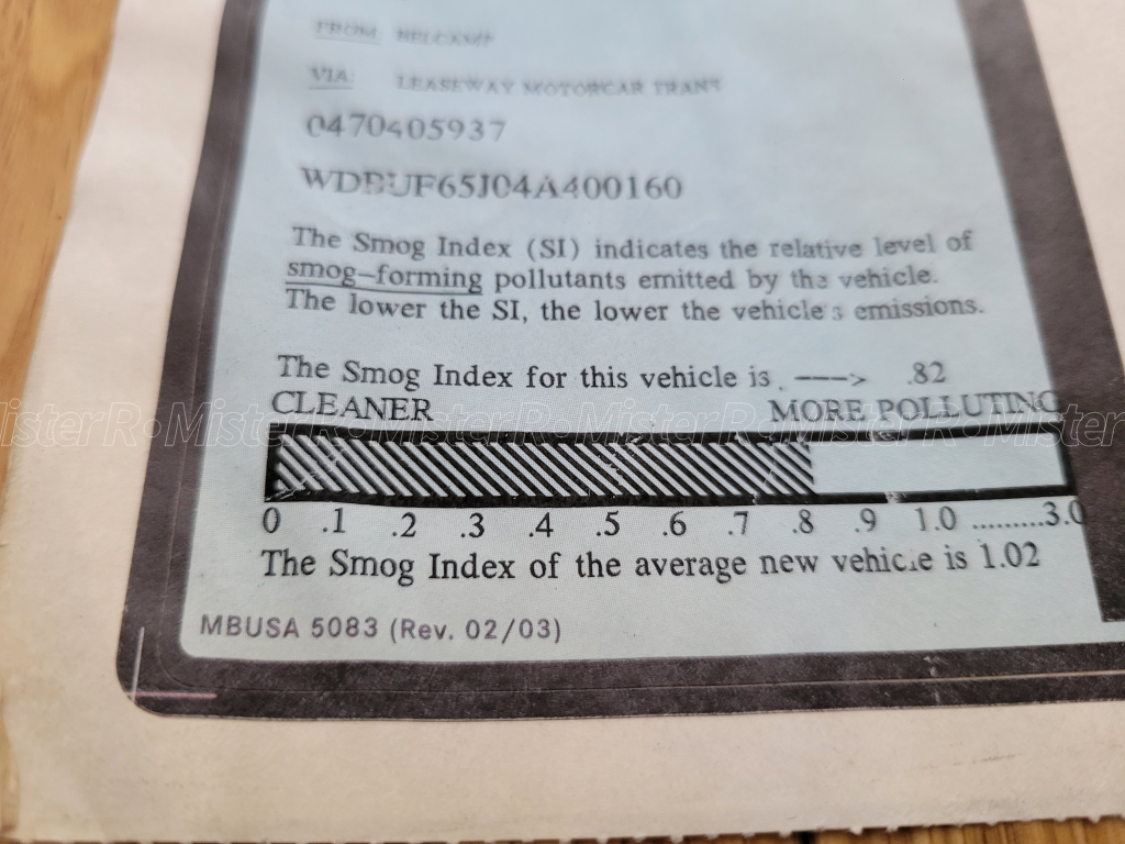 2004 Mercedes-Benz E320W - Original Dealership Window Sticker - W211 Brilliant Silver