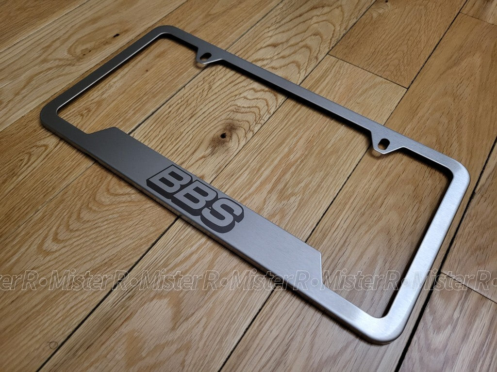 BBS • Brushed Stainless Steel License Plate Frame • BBS Wheels USA3