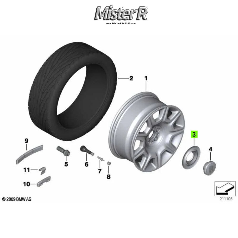 Rolls-Royce • Chrome Hub Cap • RR4 Ghost Series 1 • New OE • #361367734603