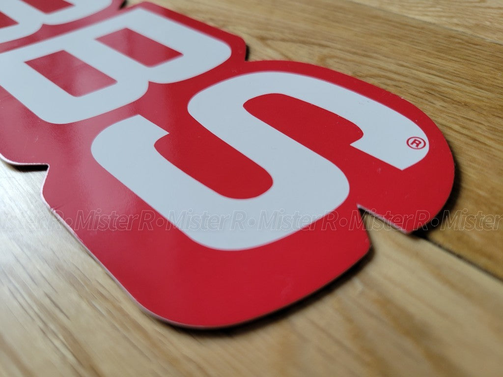 BBS Wheels • White/Red Logo Decals • Original Classic • Set of 2 Vinyl Stickers5