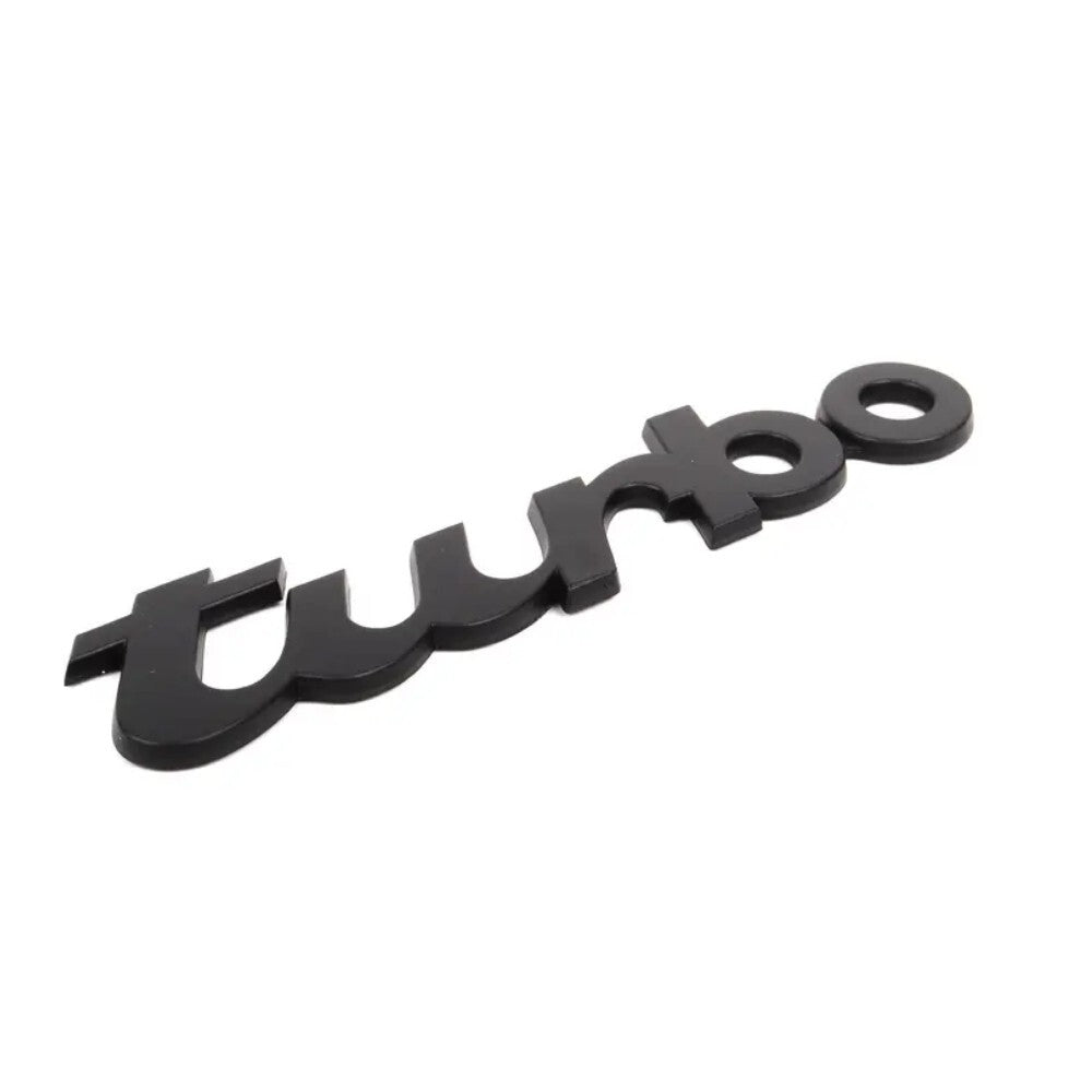 Porsche 911 • Turbo Script Emblem • Black • 930 964 Genuine OE • #9305593170270C2