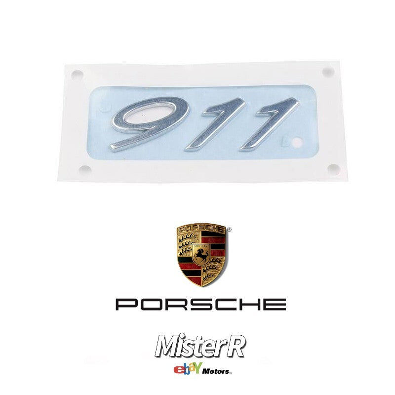 Porsche 991 • 911 Numeral Rear Emblem • Chrome Silver • New OE • #991559231020