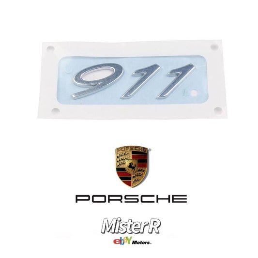 Porsche 991 • 911 Numeral Rear Emblem • Chrome Silver • New OE • #991559231020