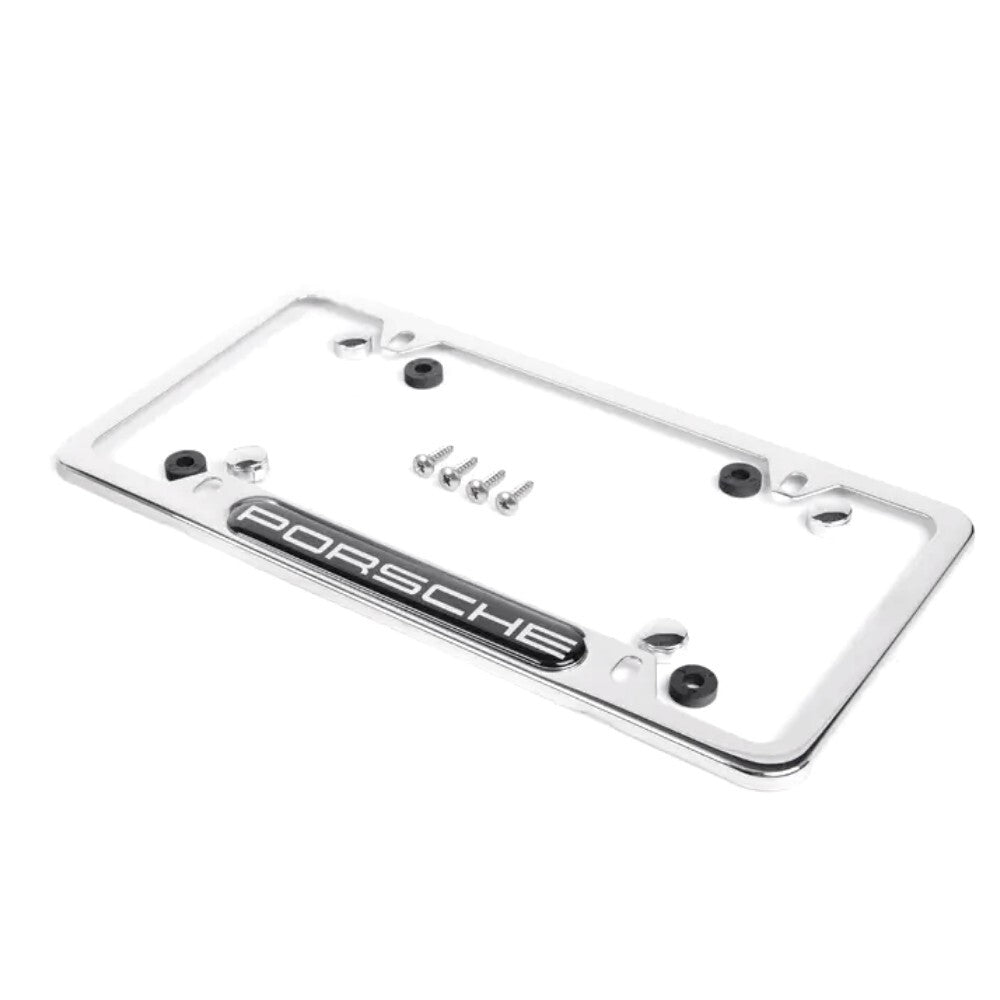 Porsche • Polished Silver License Plate Frame • Genuine OE • #PNA702009002