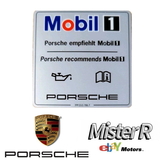 Porsche • Engine Oil Specification Decal/Label • Mobil 1 Sticker • #7PP010786T0