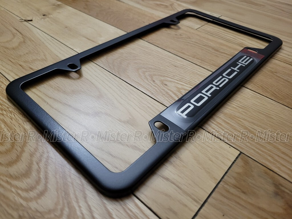 Porsche • Satin Black License Plate Frame • Genuine OE • #PNA702005003