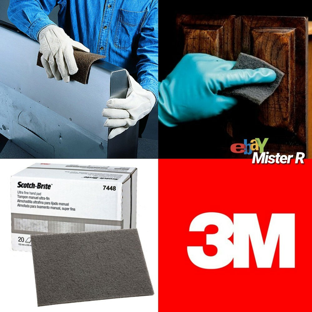 3M Scotch-Brite #7448 • Ultra Fine • Hand Sanding Scuffing Auto Grey - (5 Pads)8