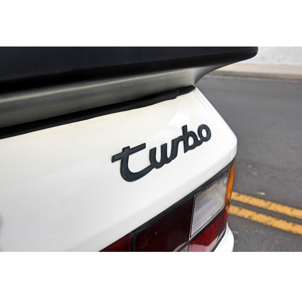 Porsche 944 • Turbo Script Emblem • Black • Genuine OE • #951559093004