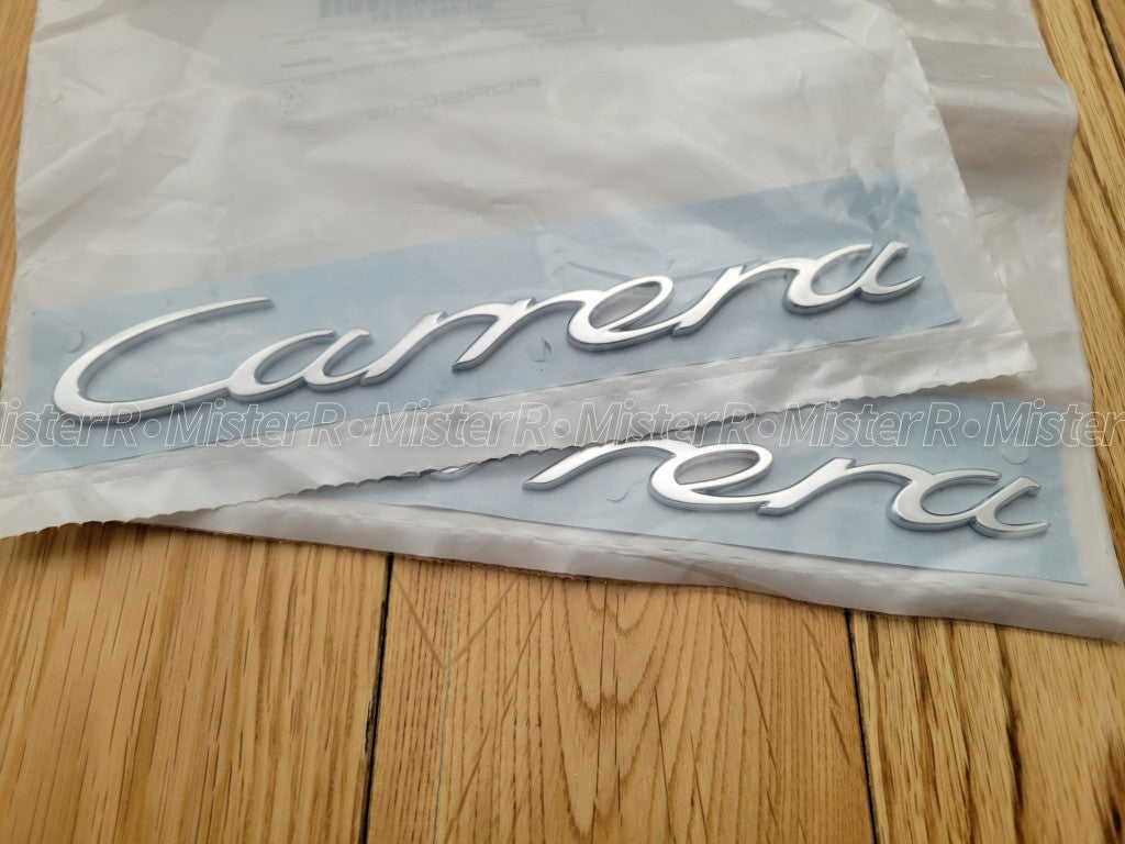 Porsche 911 991 • Carrera Rear Emblem • Chrome/Silver • 2013-2018 • #991559237014