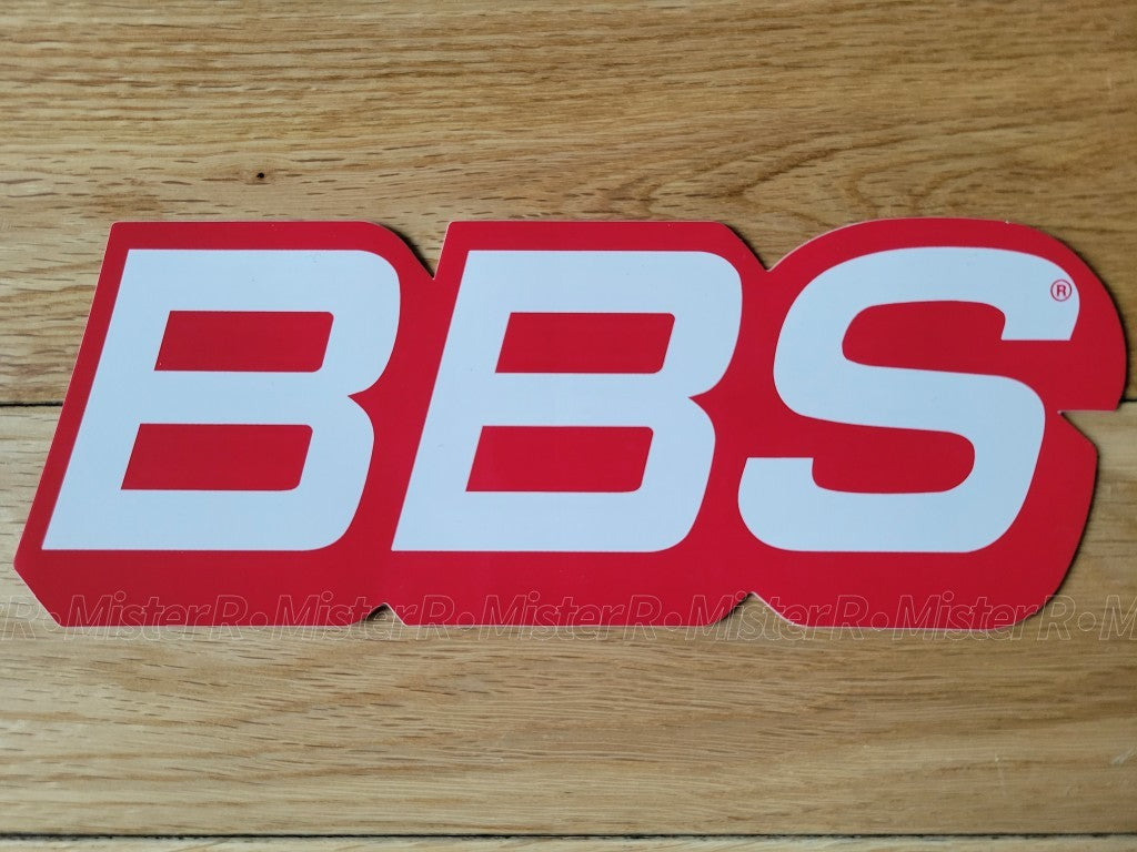 BBS Wheels • White/Red Logo Decals • Original Classic • Set of 2 Vinyl Stickers2