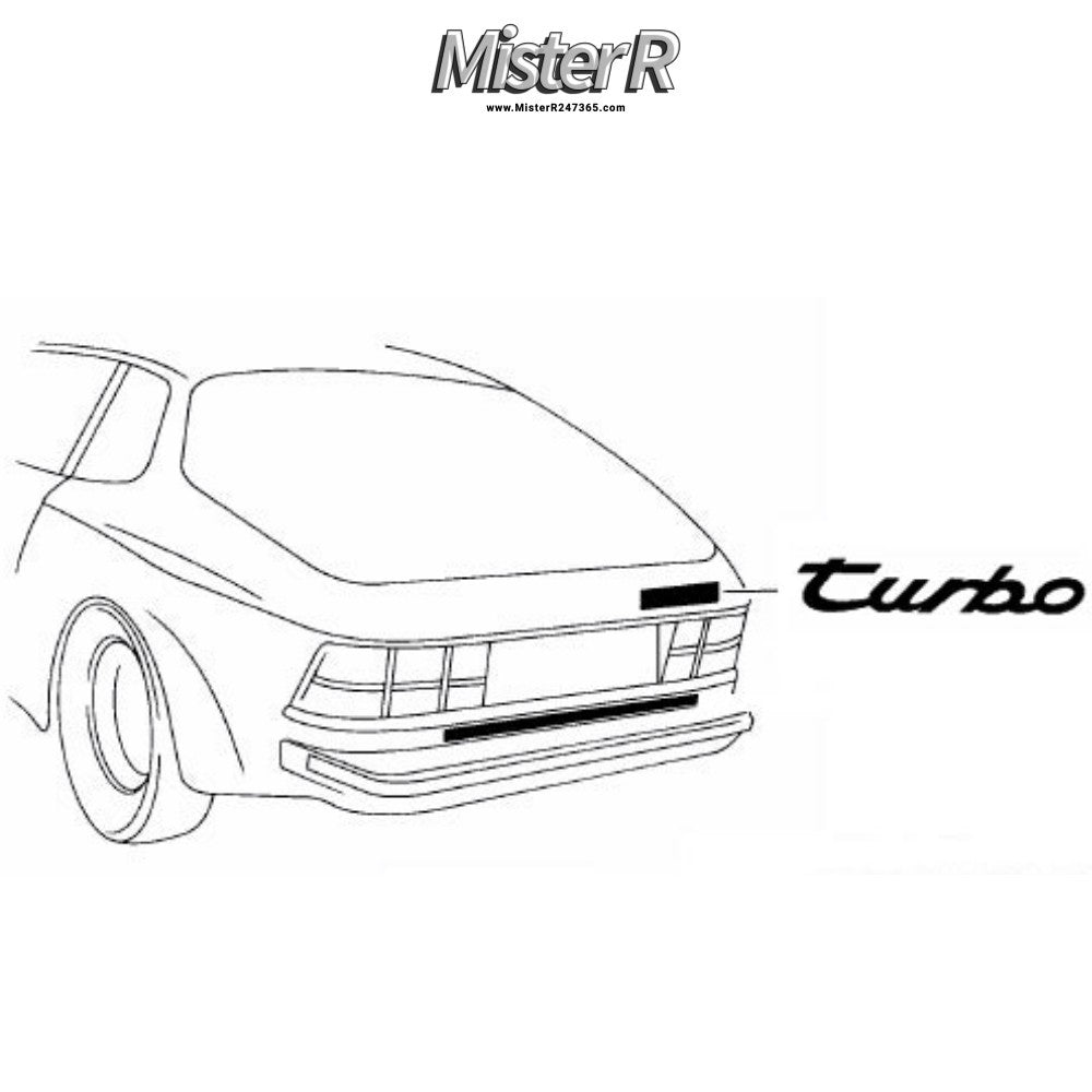 Porsche 944 • Turbo Script Emblem • Rear Decklid/Trunk Insignia • #951559093013