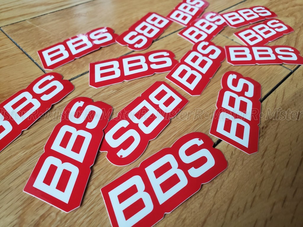 BBS Wheels • White/Red Lip Decals • Wheel/Rim Decal • Set of 12 Vinyl Stickers3