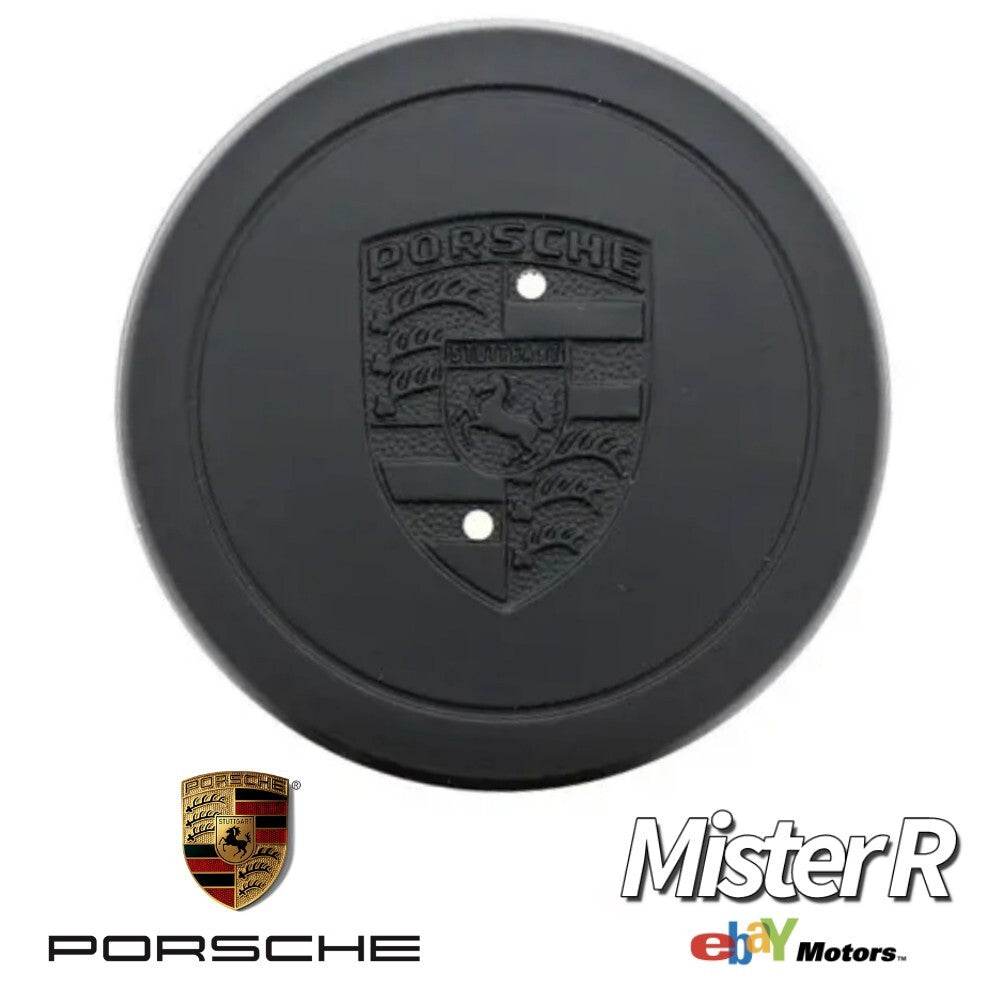 Porsche • Black Crest Center Cap • 911 912 930 944 • OEM #91136103228 ×10