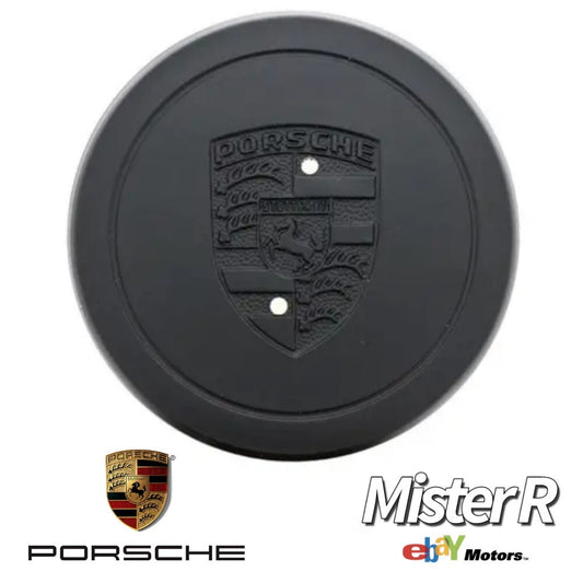 Porsche • Black Crest Center Cap • 911 912 930 944 • OEM #91136103228 ×10