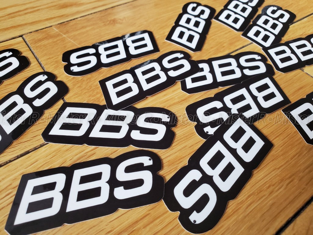 BBS Wheels • White/Black Lip Decals • Wheel/Rim Decal • Set of 4 Vinyl Stickers3