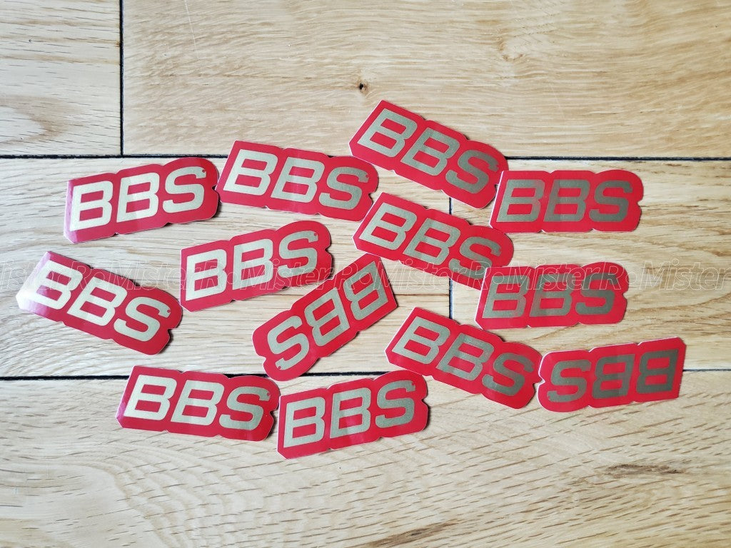 BBS Wheels • Gold/Red Lip Decals • 50th Anniversary • Set of 12 Vinyl Stickers2