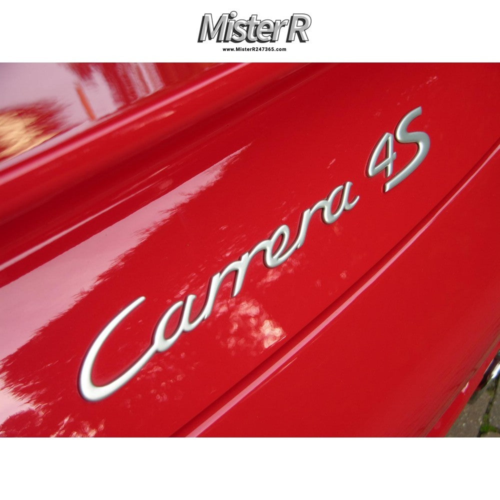 Porsche 911 997 • Carrera 4S Script Rear Text Emblem Set • Satin Aluminum • C4S2