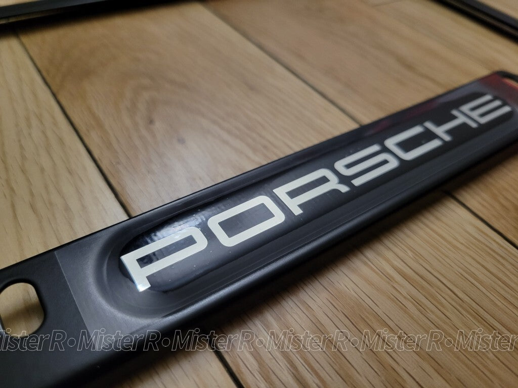 Porsche • Satin Black License Plate Frame • Genuine OE • #PNA702005004