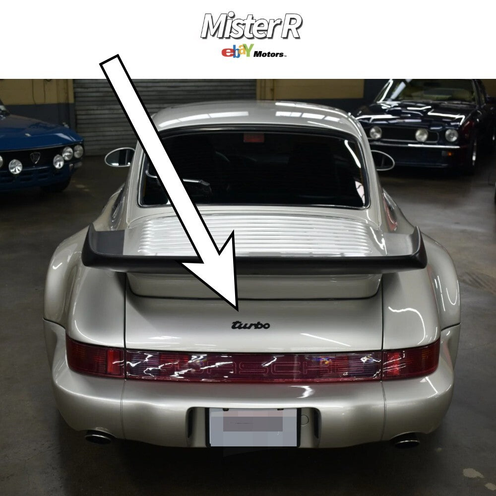 Porsche 911 • Turbo Script Emblem • Black • 930 964 Genuine OE • #9305593170270C3